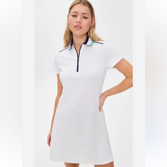 Ralph Lauren Dresses & Skirts - NWT Ralph Lauren White Polo with Navy Trim and Pastel Stripe Collar